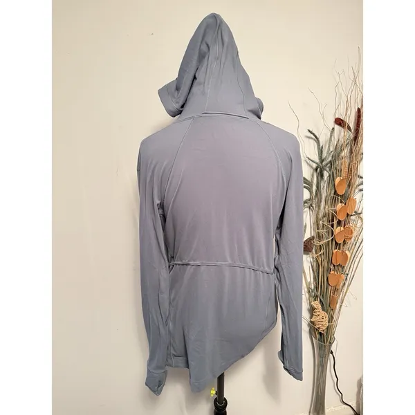 Lululemon Warm Stabilizer‎ 1/2 Zip Hoodie Sz 6 Blue Charcoal Top Base Layer - Image 3