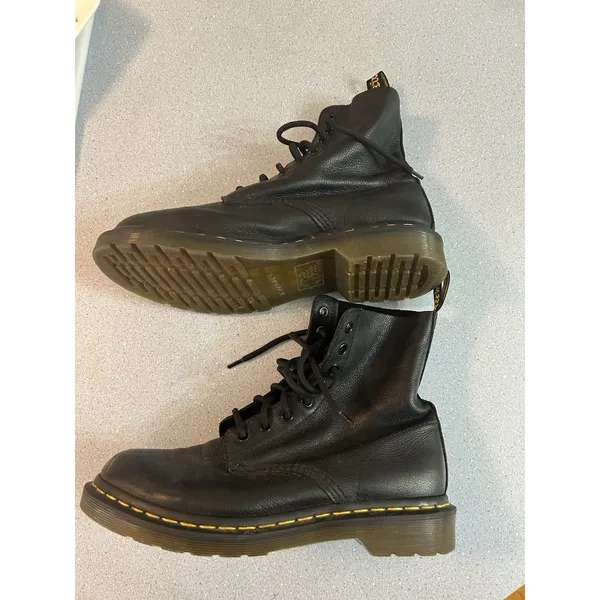 Dr Martens Pascal Boots Women Size 9 Goth Black Leather 8 Eye Punk Docs Outdoor - Image 5