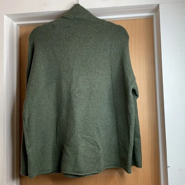 French Connection Scandi Cozy High Neck Green Sweater Cotton Wool Blend - size S - Image 3