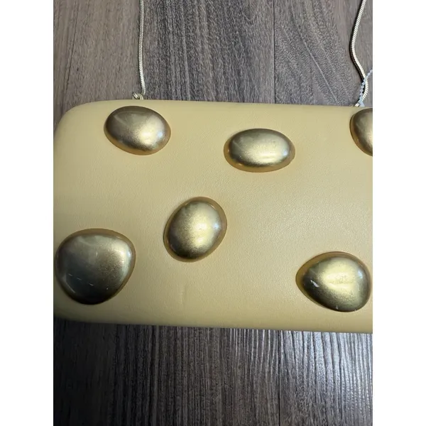 Zara Gold Pebbles Rigid Clutch Purse Crossbody Luxury Bag Tik Tok Runway - Image 5
