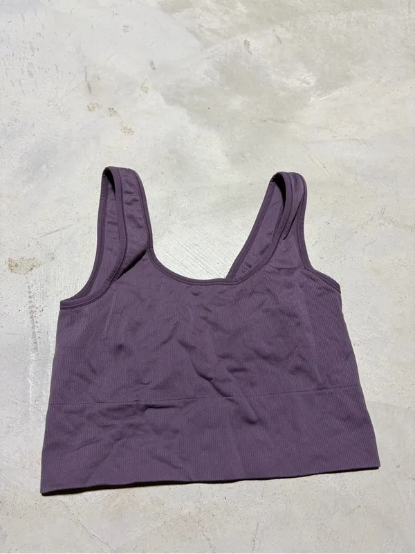 Athleta Women's Scoop Neck Ribbed Crop Tank purple medium - Image 2