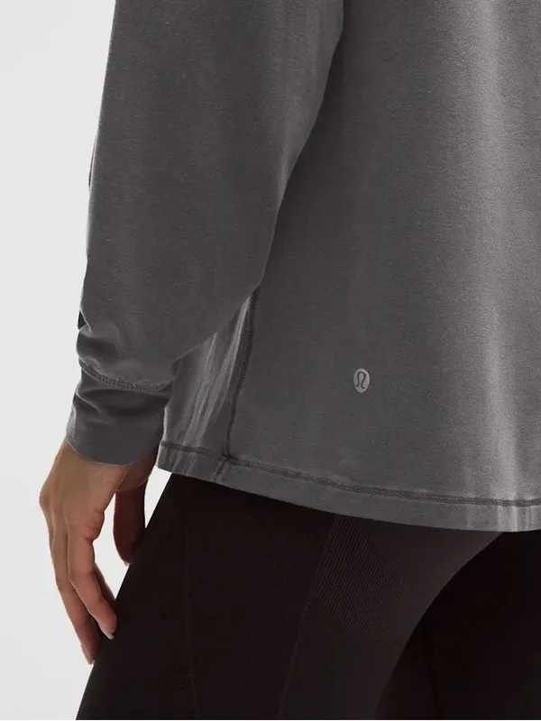 NWT Lululemon EasySet Relaxed Long-Sleeve Shirt dilute Wash graphite gray size 8 - Image 3
