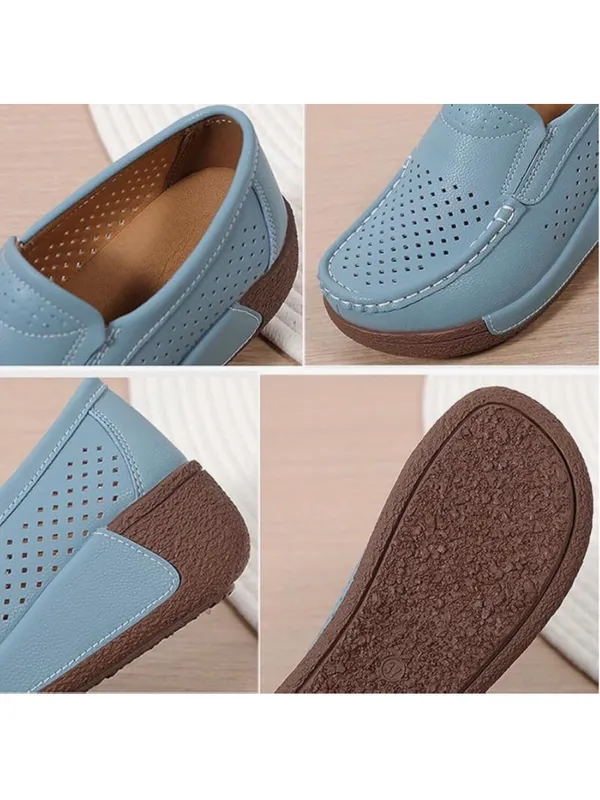 NEW Vegan Leather Orthotic Toning Rocker Cutout Walking Shoes Platform Slip On 8 - Image 5