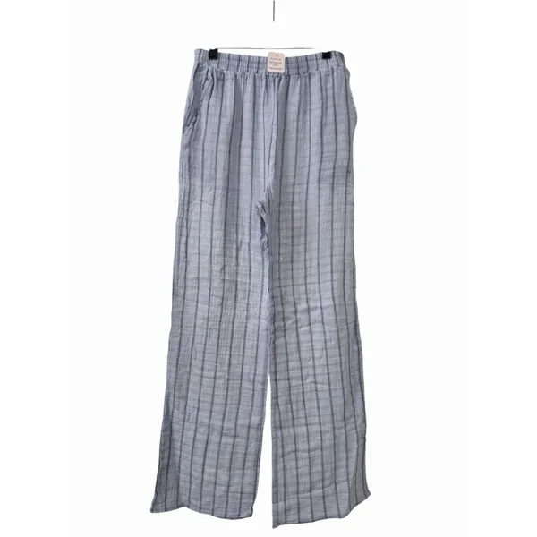 Passport Pajama Set 100% Cotton Gauze Womens Large Blue Long Sleeve Pants #O3-3 - Image 7