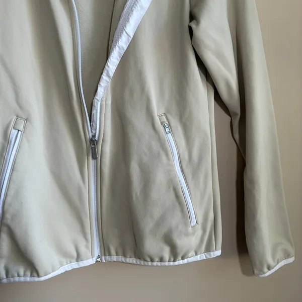 Helly Hansen cream full zip fleece jacket women's size small outdoors winter - Image 4
