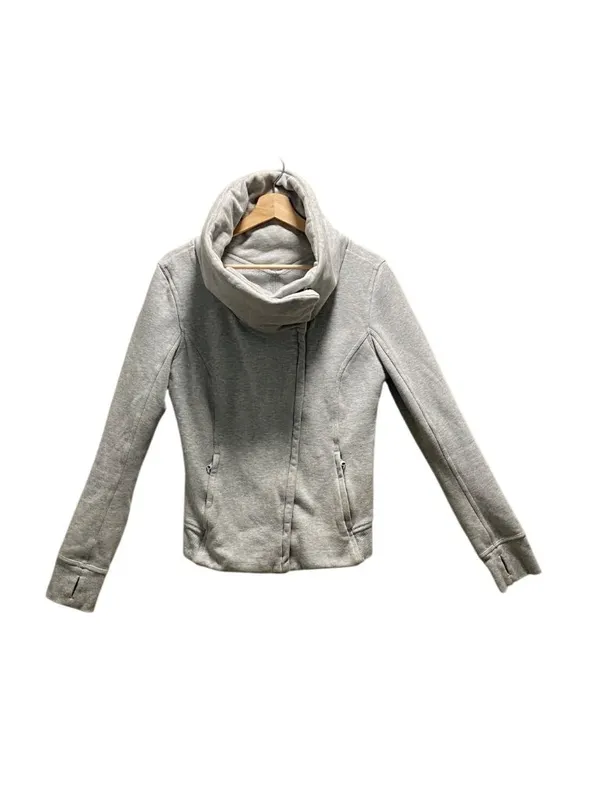 Lululemon Karmacollected Jacket Heathered Light Gray Size 10 Athleisure Workout - Image 2