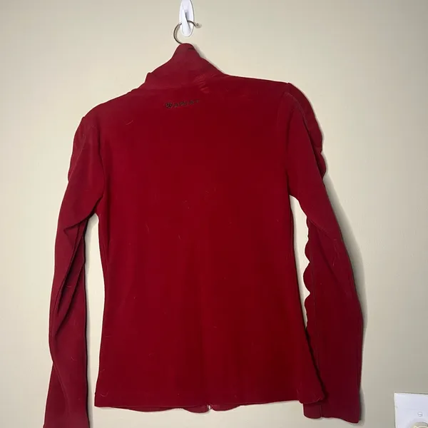 Ariat Red Ruched Sleeve Fleece Jacket - Image 7
