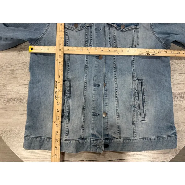 a.n.a. A New Approach Denim Jean Jacket Light Wash Size 1x Classic Casual - Image 8