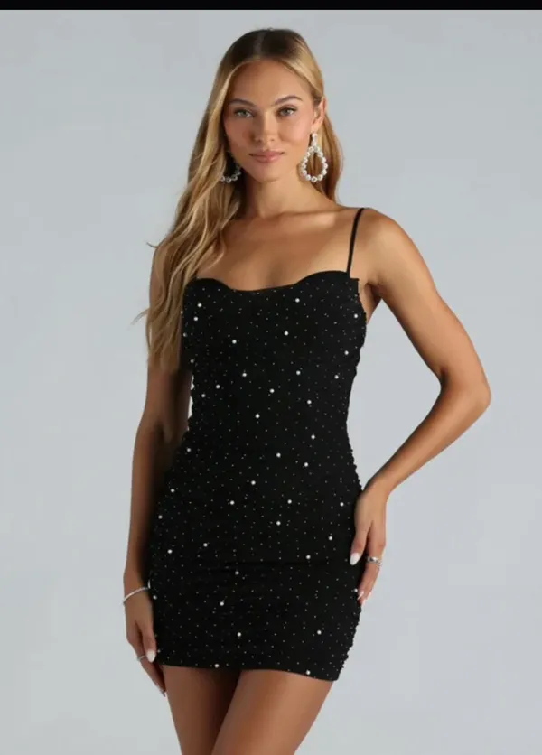 Windsor Black Mini Dress Sparkly - Image 7