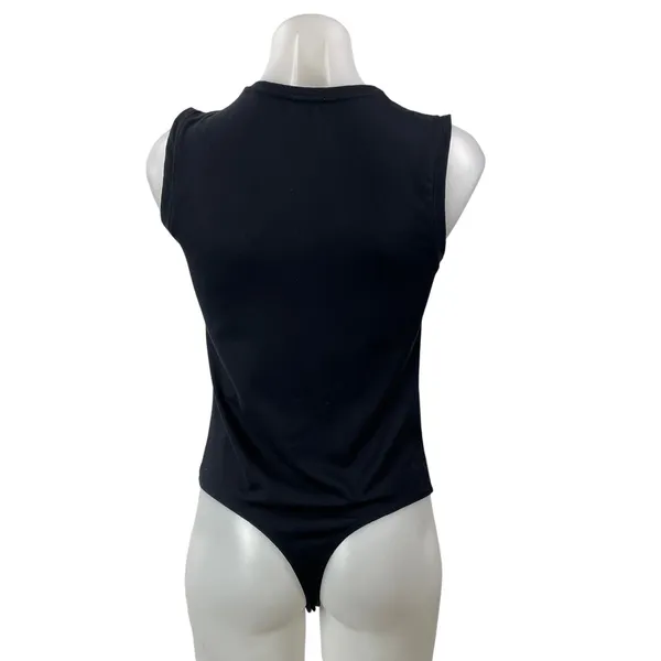 Abercrombie & Fitch Womens Black Sleeveless Fitted Crew Neck Tank Bodysuit Top M - Image 3