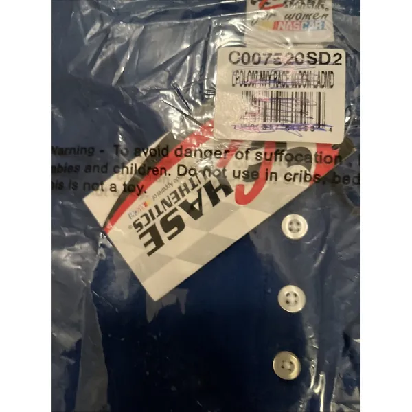 Vtg Chase Authentics Nascar Women's Polo Shirt "Domino's Pizza" Size M Blue - Image 2