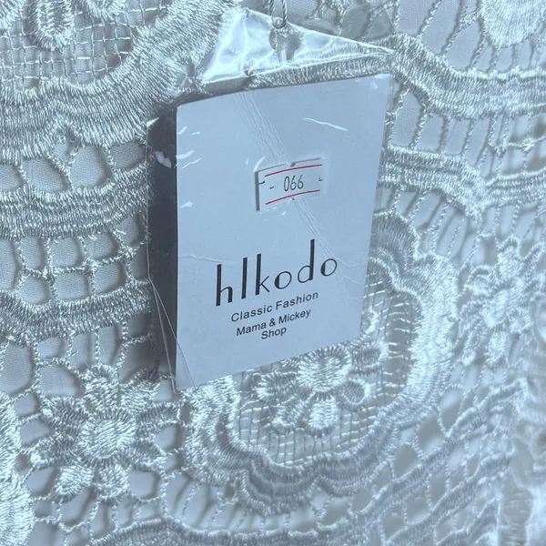 hlkodo White Floral Lace Shift Dress V-Neck Flutter Sleeve XL Cottagecore - Image 6
