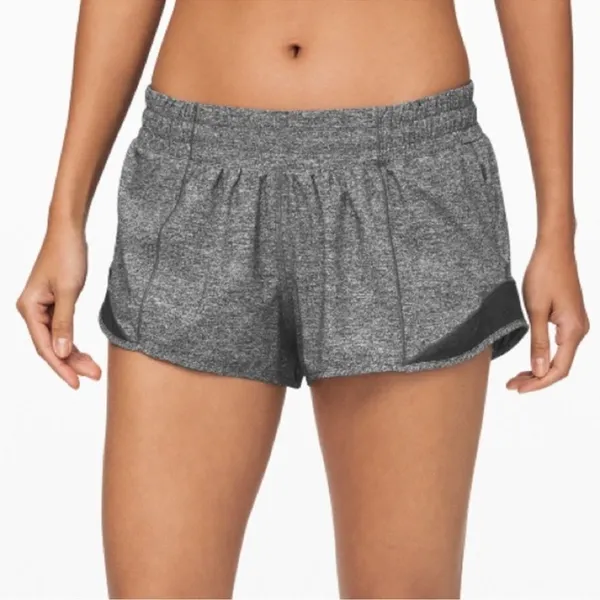 Lululemon Hotty Hot Short II 2.5" Heather Lux Multi Black Heathered Black Size 8 - Image 4