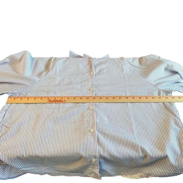 NEW Adora Oversized M Striped Shirt Lantern Sleeves‎ Blue White - Image 10
