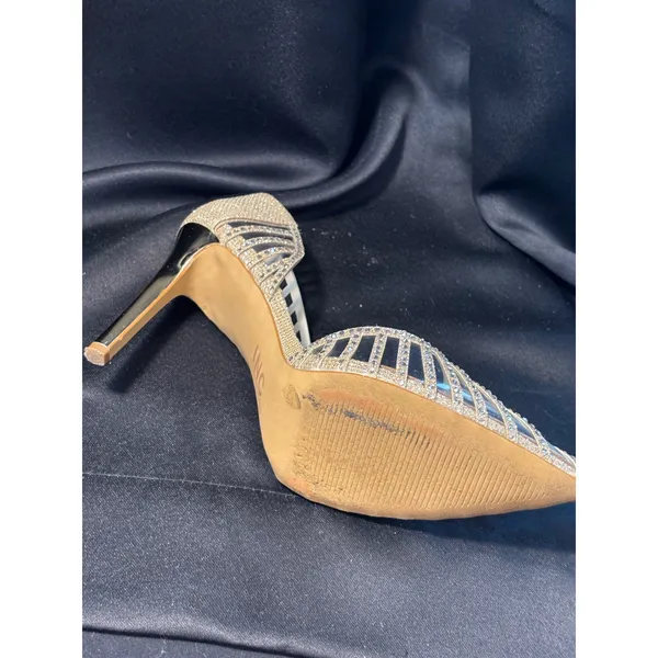 INC International Concepts Kenjay Rhinestone d'Orsay‎ Pumps Gold 8.5M - Image 9