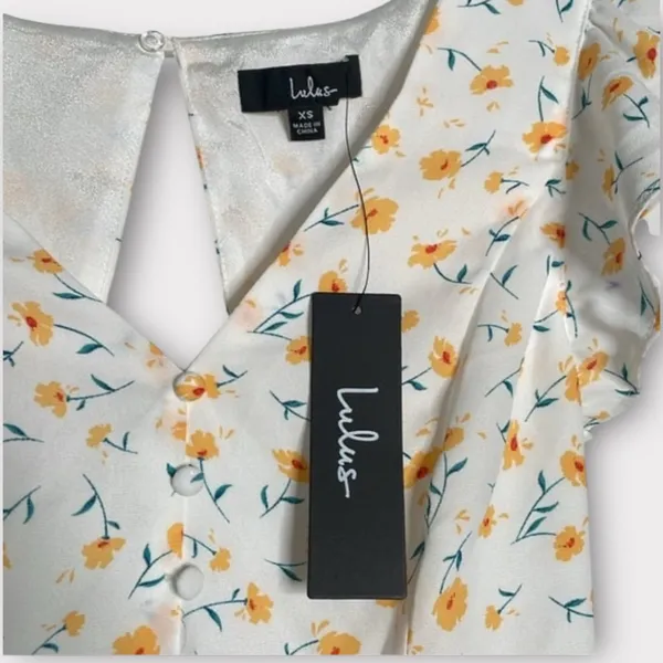 New. Lulus Strike a Posie Backless Floral Print Skater Dress - Image 3