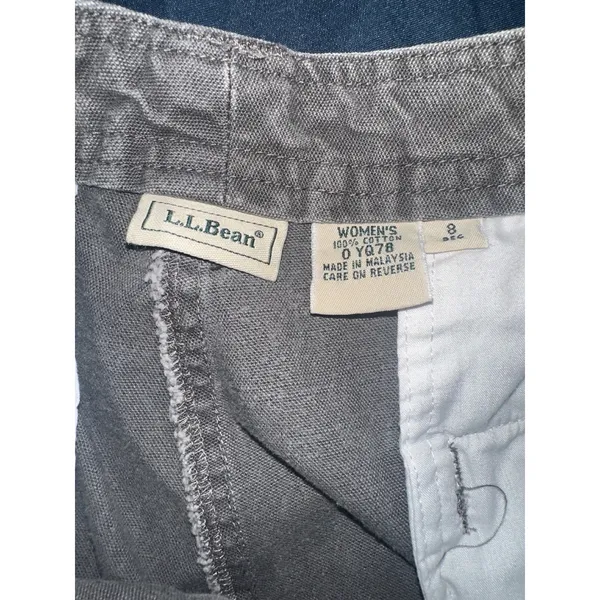 LL Bean Womens Size 8 Gray Cotton Blend Utility Cargo Pants Outdoor‎ Hiking - Image 5