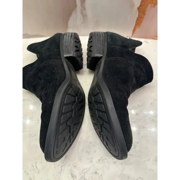 Born Brie Black Distressed Suede‎ Leather Ankle Booties Side Cutout 6.5M Western - Image 10
