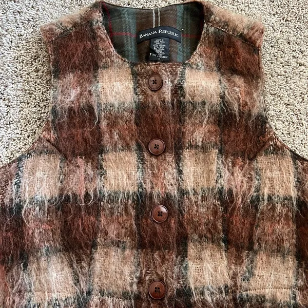 Banana Republic Checkered Wool + mohair Vest - Image 2