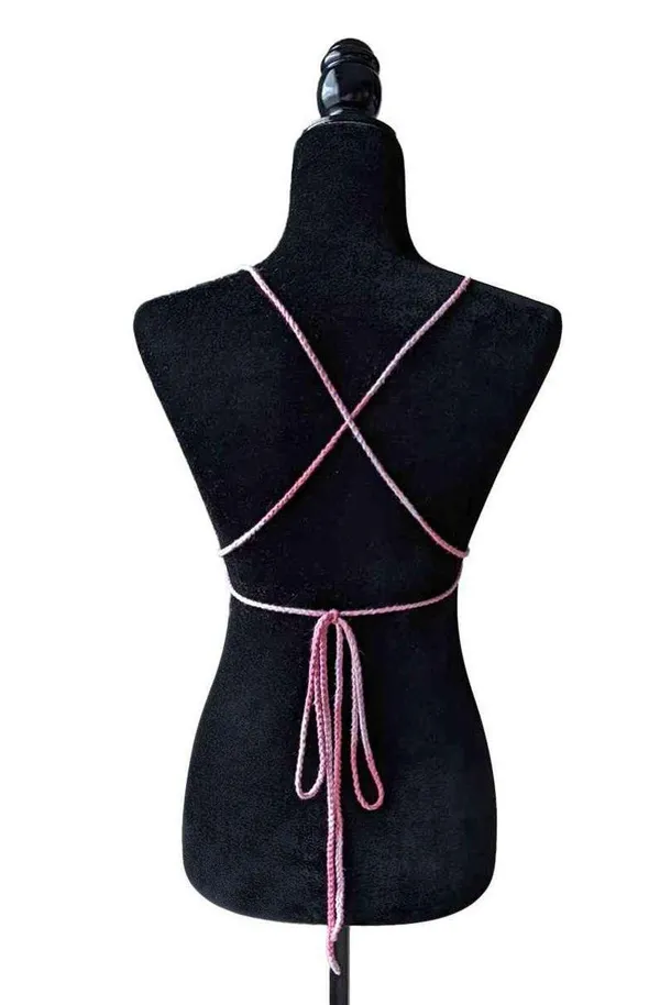 Handmade Checkered bikini Top - Image 3