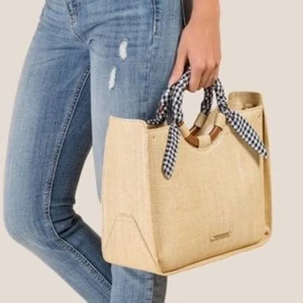 Abbie & Emmie Gingham Wrapped Handle Satchel - Image 5