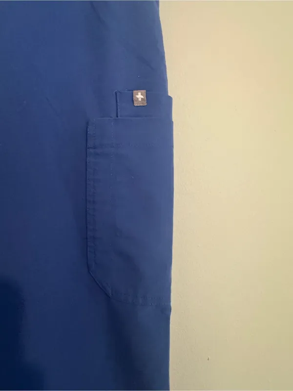 Figs Women's Yola High Rise Slim Scrub Pants in Royal Blue- small - Image 2