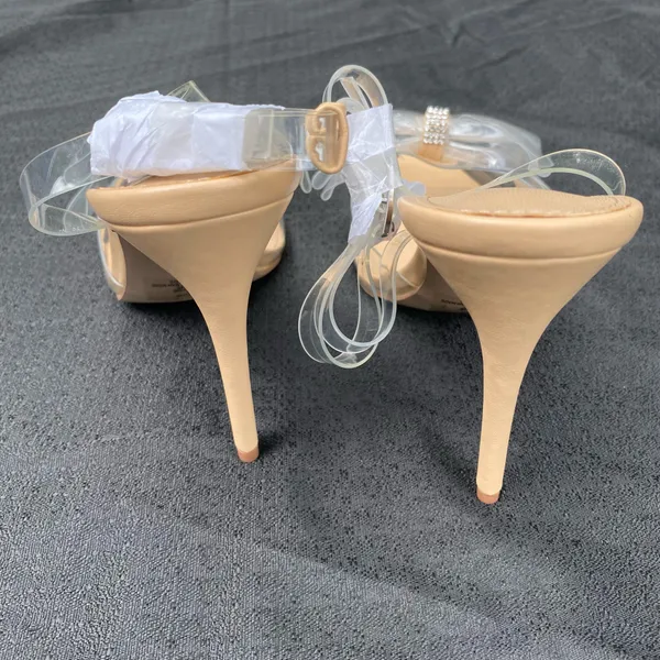 ✨ NIB / NWT ShoeDazzle Celestina Size 8.5 Clear Bow Crystal Sandals Heels $60.00 ✨ - Image 6