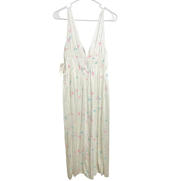 NWT Vintage 90s Gilead Cottagecore Dainty Floral‎ White Maxi Dress Babydoll M - Image 5
