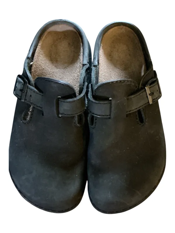 Birkenstock Kay PRO Black Leather Professional Non-Slip Work Clogs Sliders Unisex Size EU 38 US Women's 7 Men's 5 - Image 2