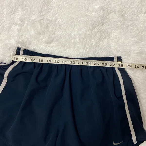 Nike Dri-Fit Women Blue Athletic Brief Lined Running Shorts Pants. Size-Large. - Image 4