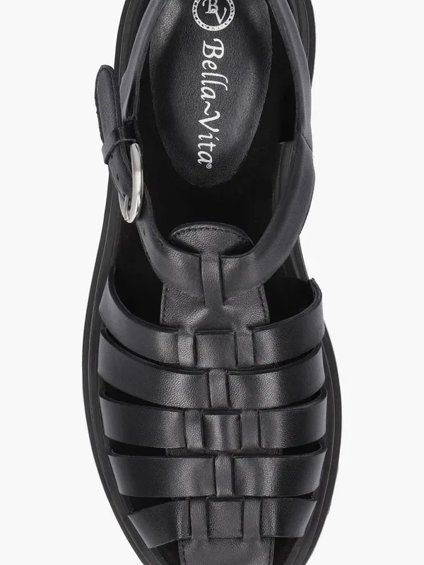 Bella Vita Sinclaire Fisherman chunky lug sole Sandals size 6.5 Black - Image 4