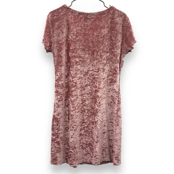 Vintage Gold Label Victoria's Secret Pink Velvet Short Sleeve Mini‎ Dress Sz M - Image 4