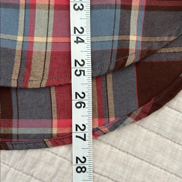 Ralph Lauren, brown blue rose plaid button-down, cotton western shirt S​​ - Image 12
