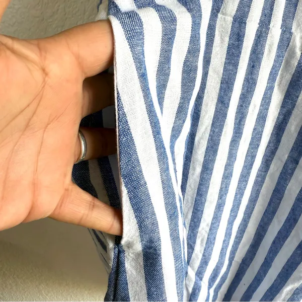 NWT Old Navy Womens Dress Blue White Stripe Sleeveless Linen Blend Size XXL - Image 8