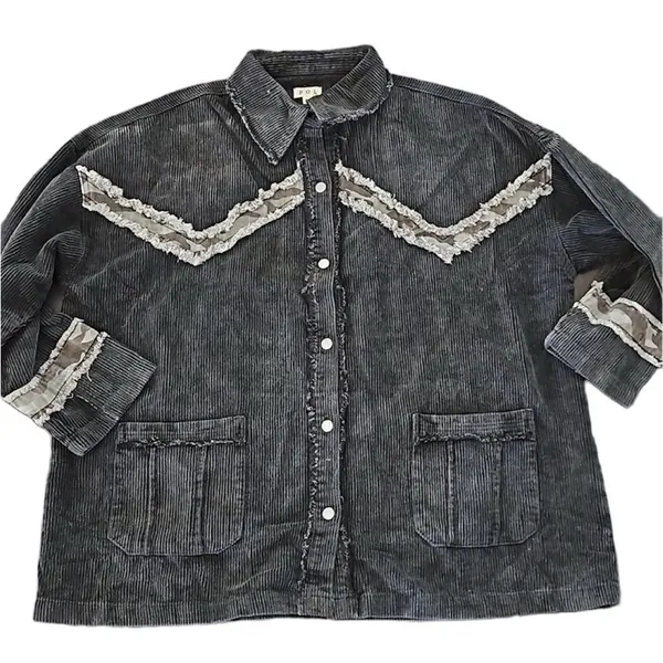 Pol Oversized‎ Corduroy Western top C17 - Image 3