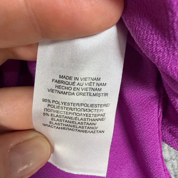 Lauren Ralph Lauren Size-M Tunic Top Magenta Bell Sleeve Keyhole Purple - Image 5