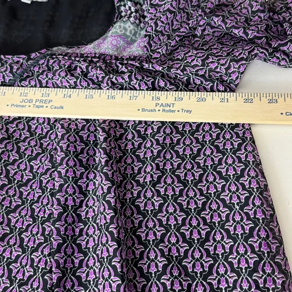 World Market Purple Boho Geometric Shift Dress S/M Pocketed Dark Fairy Whimsy - Image 5