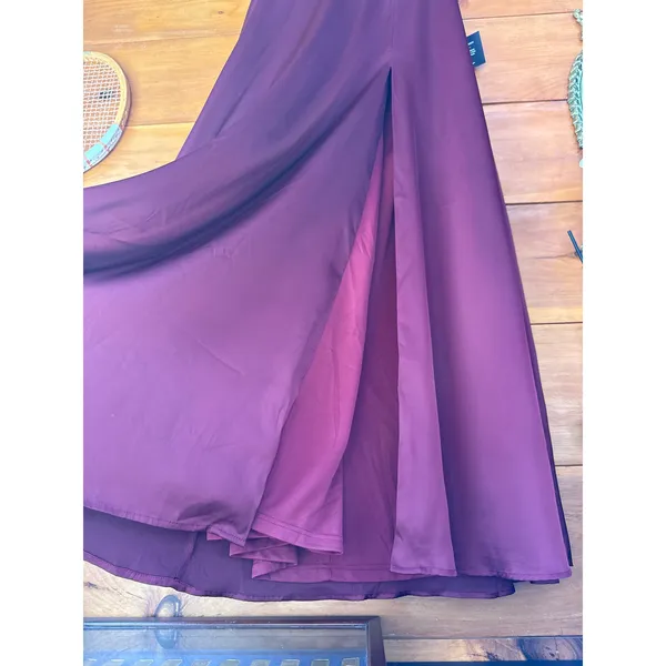 NWT Lulus Elegant Confidence Red Satin Flutter Sleeve Cutout Maxi Dress Size XL - Image 5