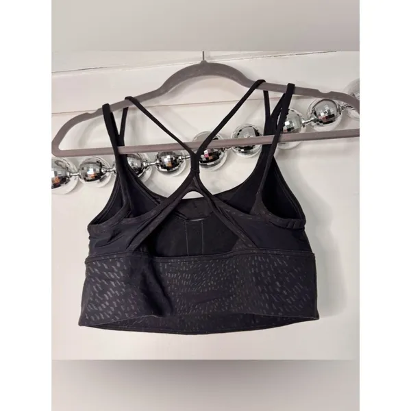 Lululemon Nulu and Mesh Yoga Sports Bra Light Support Jewel Emboss Black - Image 4