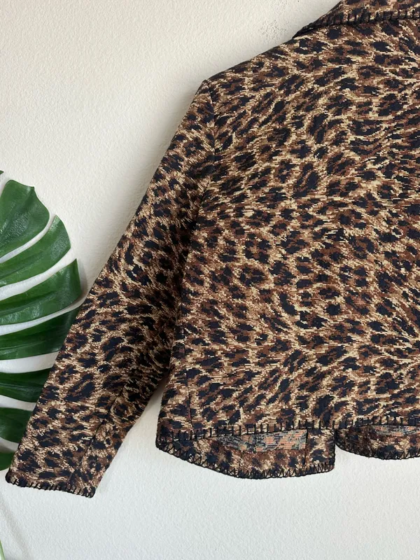 Vintage Cactus Flower Leopard Print Tapestry Jacket - Image 11