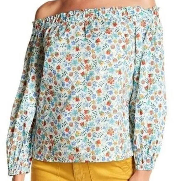 J. Crew Liberty Fabric Edenham Floral‎ Off The Shoulder Blouse Size 8 - Image 2