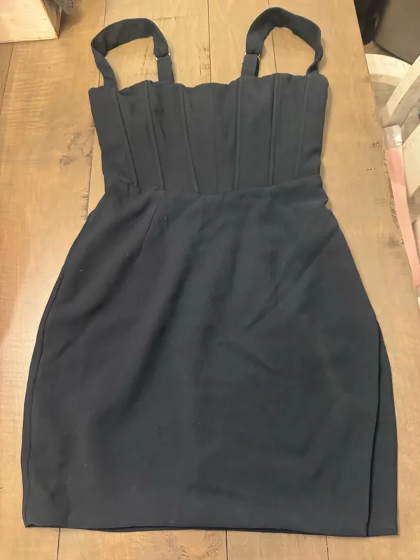 Oh Polly Size 0 Alara Side Split Corset Mini Dress Black - Image 2