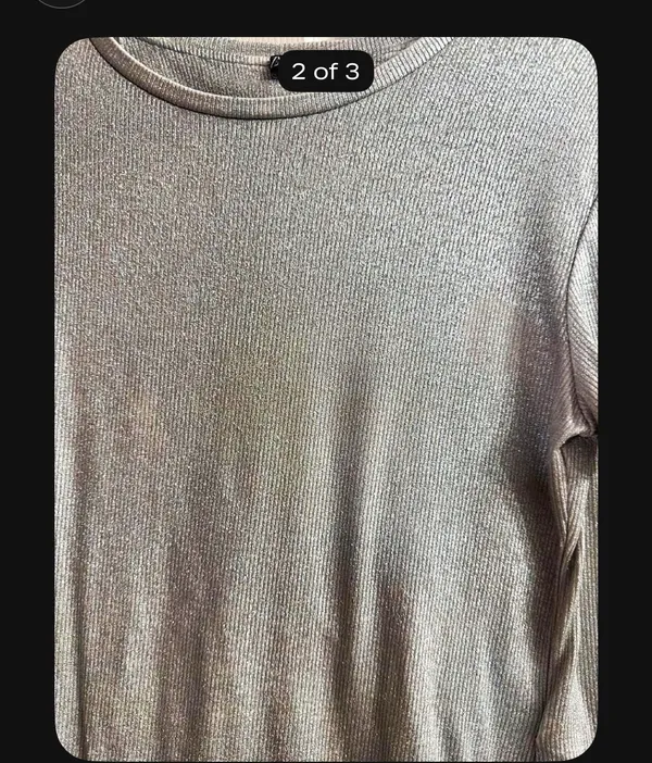 ZARA Silver Sparkly Top Small  - Image 2