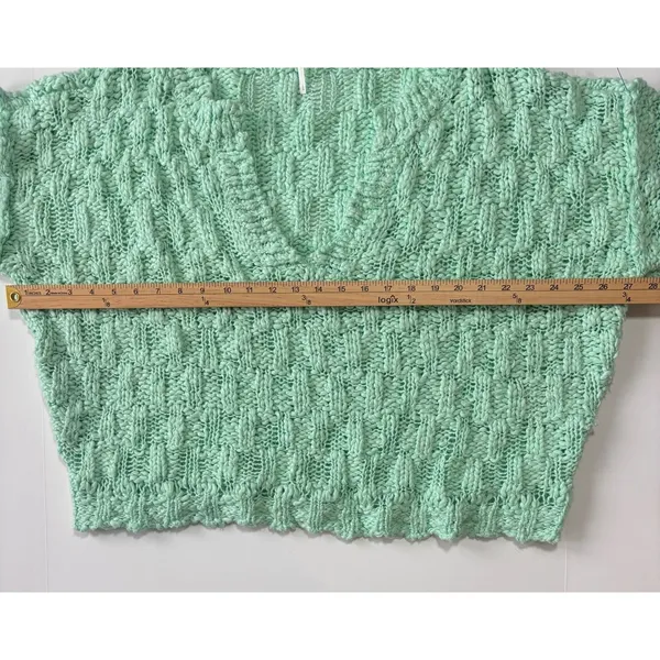 Free People Josephine Cotton Pullover Sweater Large Frozen Melon c3315 Boho‎ - Image 4