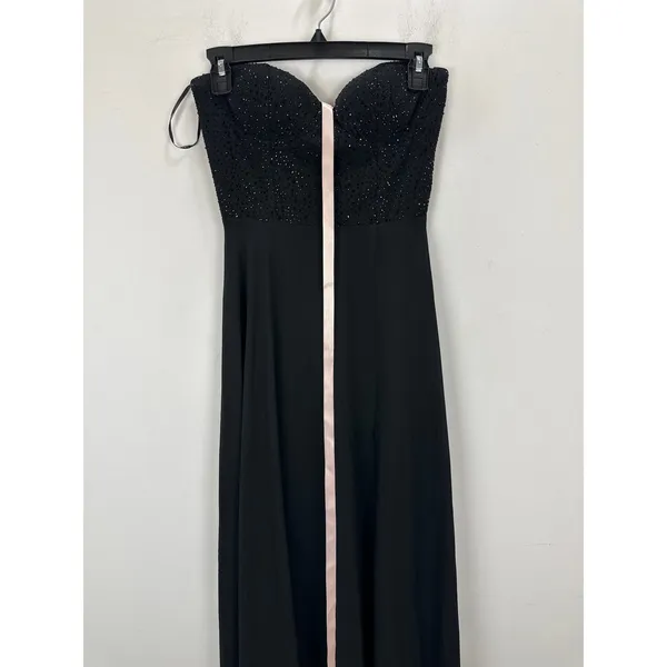 Lulus Remember This Moment Black Rhinestone Strapless Maxi Dress Formal XS NWT - Image 6