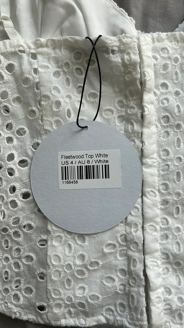 Princess Polly White Eyelet Tank - Image 2