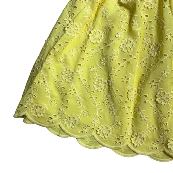 For Love & Lemons Yellow Eyelet Natalia Mini Dress Womens XL - Image 9