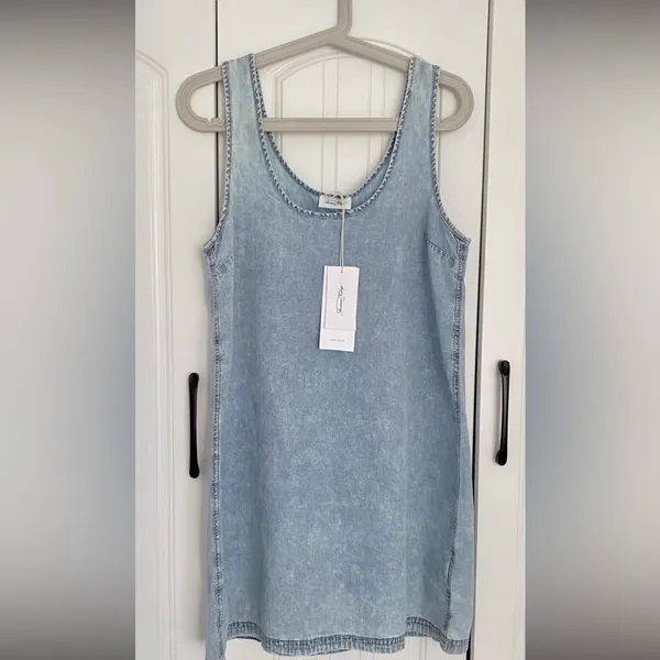 American Vintage NWT PAYBOU DRESS - BLUE SNOW S - Image 7