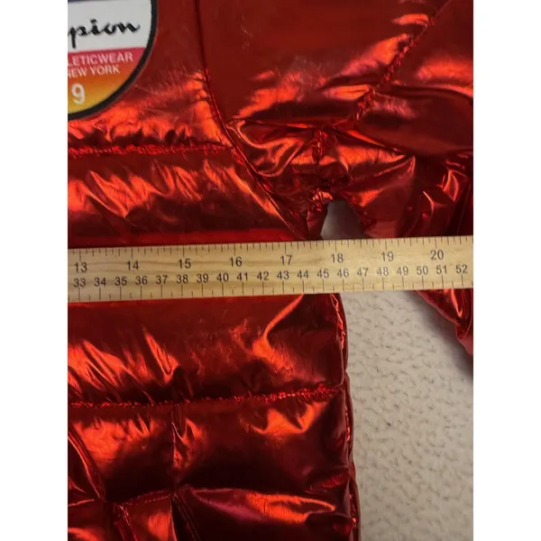 Champion NASA Puffer Jacket Coat‎ Mens Medium Metallic Red Limited Edition - Image 11