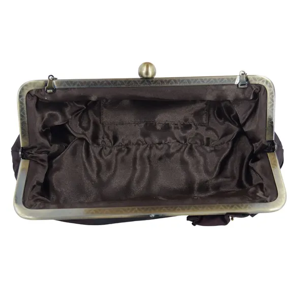Brown‎ Beaded Evening Bag Party Clutch Purse Formal Occasion Chain Strap - Image 7